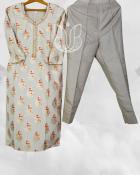 Offwhite Model Silk Banarasi Handloom Suit with Pichvai Organza Dupatta