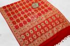Red Gharchola Design Pure Handloom Meenakari Banarasi Bandhej Dupatta