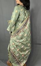Mint Green Color Pure Chanderi Silk Banarasi Handloom Suit with Digitally Printed Pichwai Dupatta