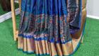Blue Stripes Pure Handloom Banarasi Katan Silk Saree