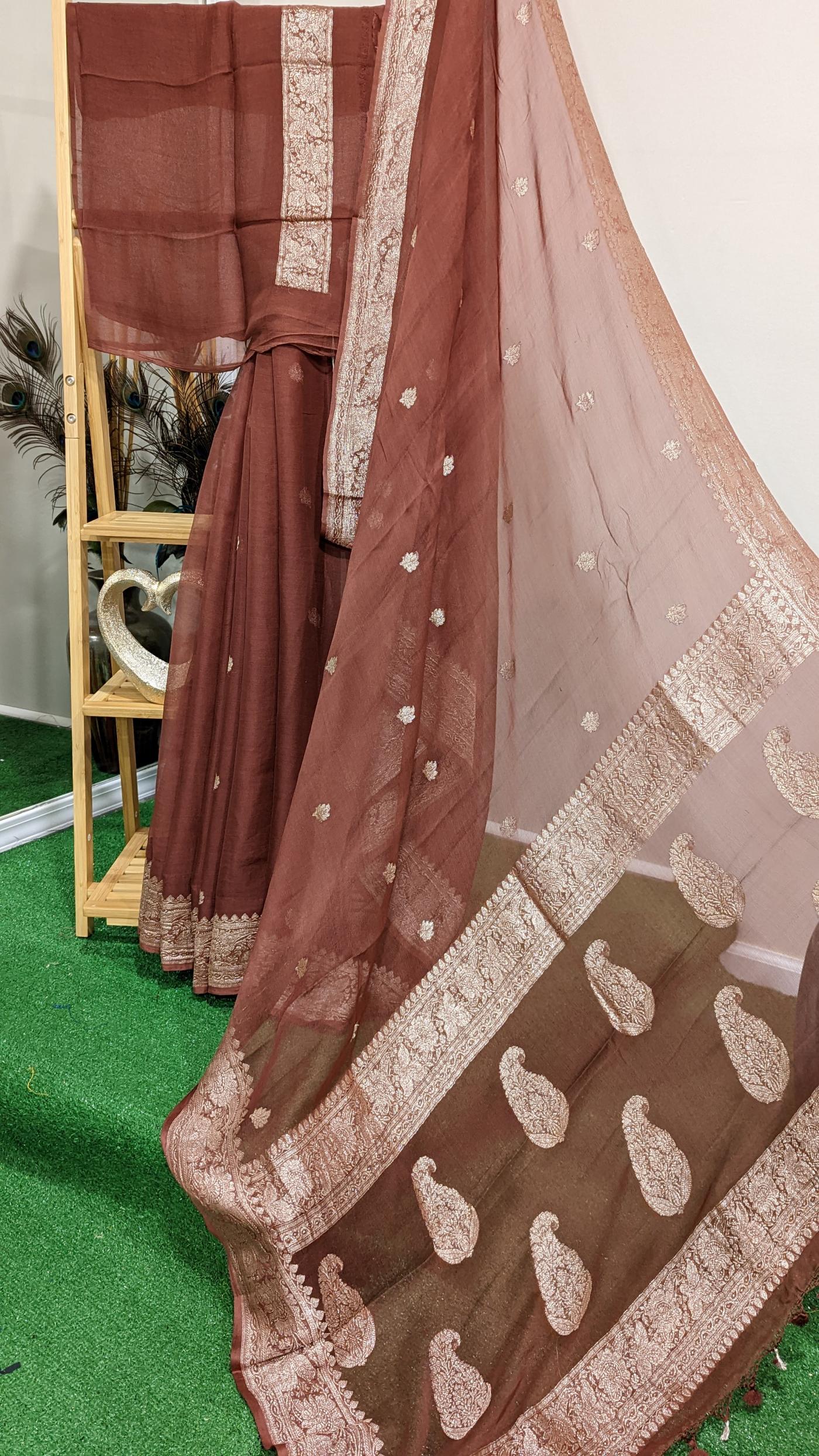 Baby Pink Green Banarasi Khaddi Salwar Suit | Fancy sarees party wear,  Chiffon saree, Pure chiffon sarees